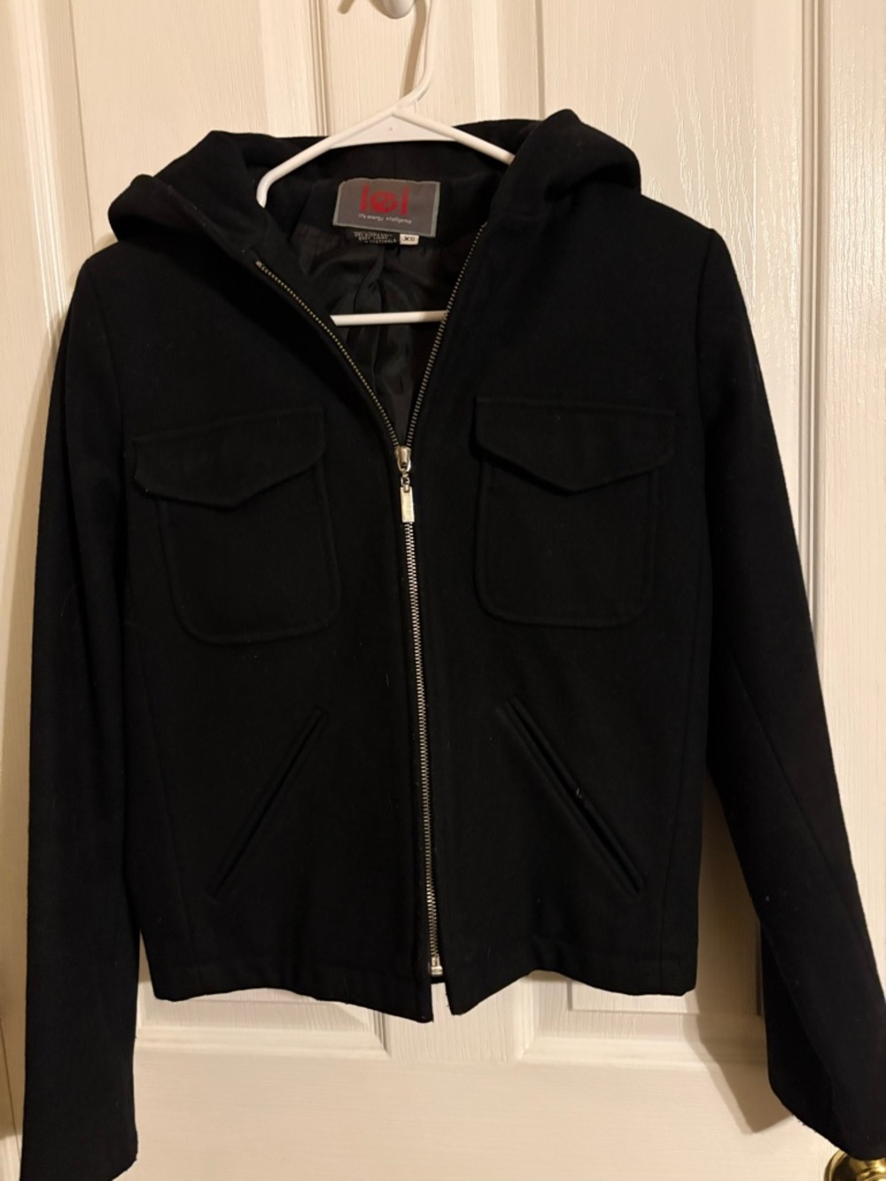 Levi's Black Hooded Zip Jacket with Chest Pockets
